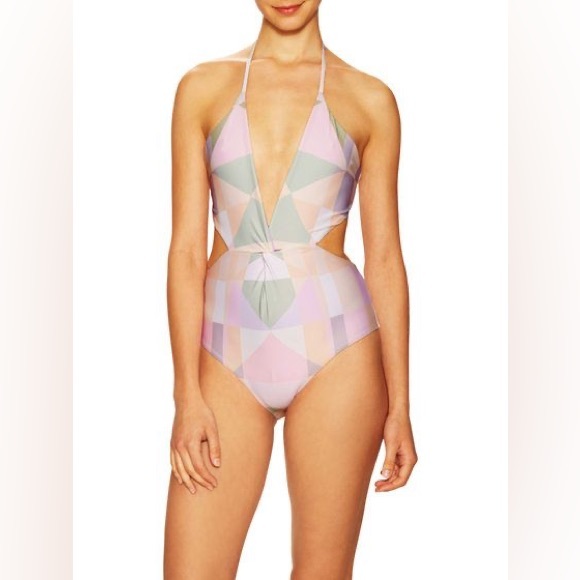 Mara Hoffman Twist Front Cutout One Piece - Picture 2 of 5